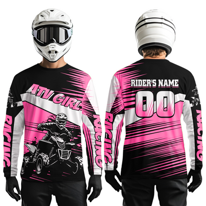 Custom Pink ATV Motocross Jersey for Adult Kids Youth Quad Dirt Bike Racing Shirt For Men Women NHN001