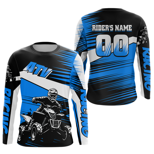 Custom Blue ATV Motocross Jersey for Adult Kids Youth Quad Dirt Bike Racing Shirt For Men Women NHN001