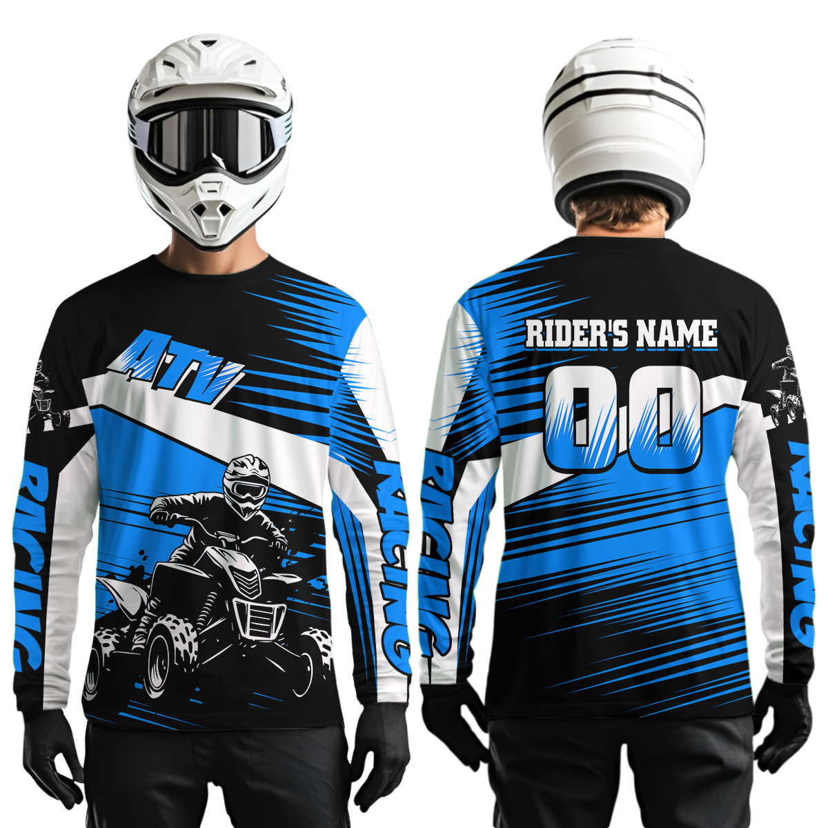 Custom Blue ATV Motocross Jersey for Adult Kids Youth Quad Dirt Bike Racing Shirt For Men Women NHN001