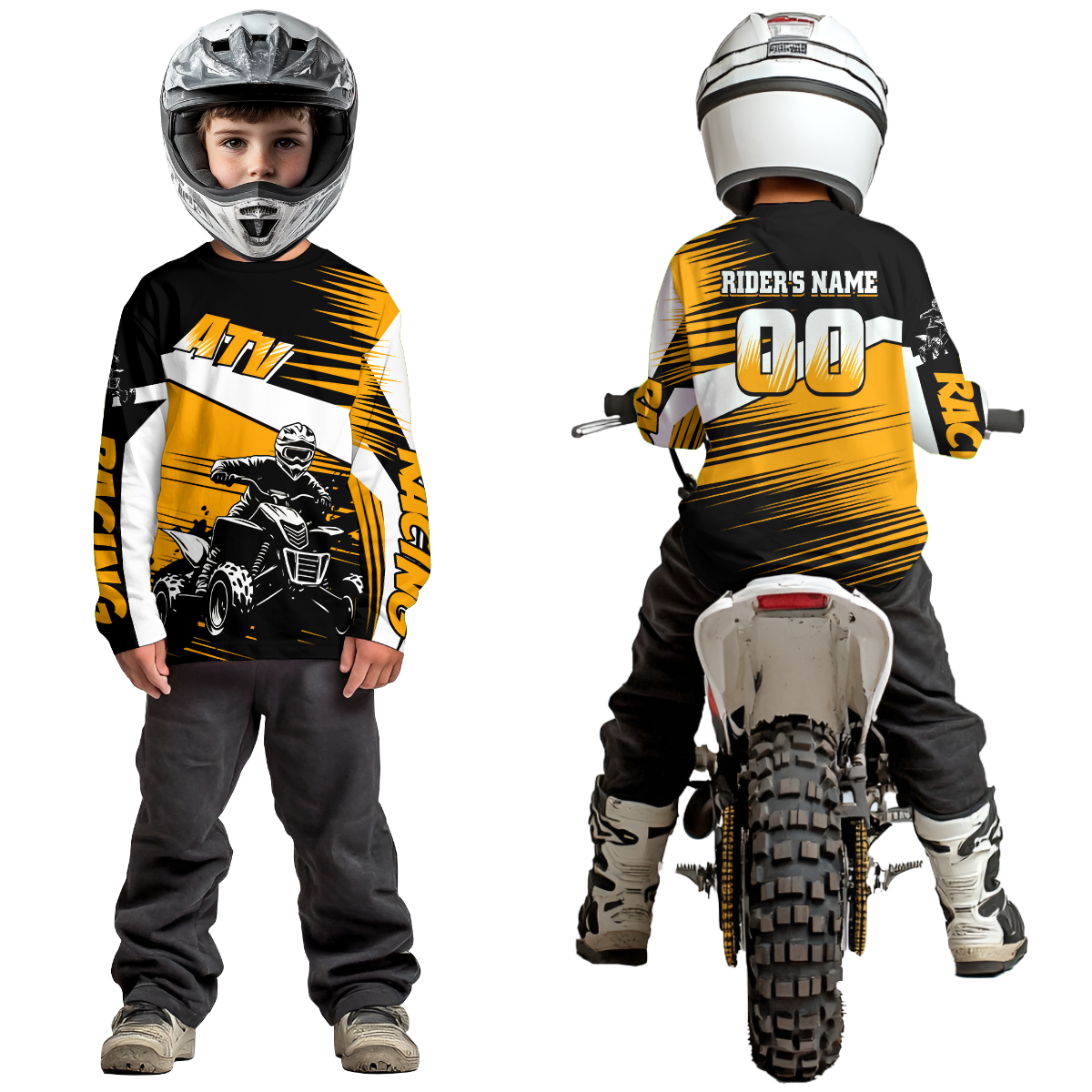 Custom Orange ATV Motocross Jersey for Adult Kids Youth Quad Dirt Bike Racing Shirt For Men Women NHN001