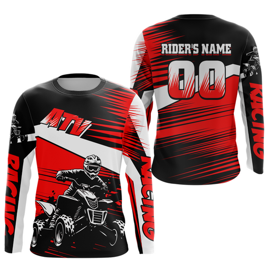 Custom Red ATV Motocross Jersey for Adult Kids Youth Quad Dirt Bike Racing Shirt For Men Women NHN001