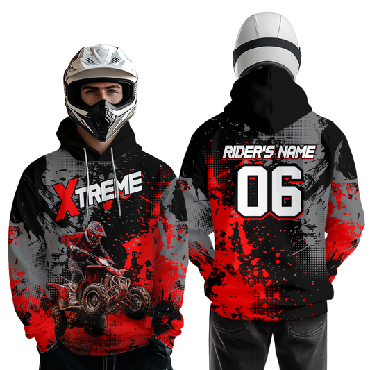 Custom ATV Motocross Hoodie Red Upf30+ Extreme Quad Bike Off-Road Jersey Men Kid Mx Riding Hoodied NHN010