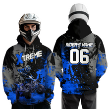Load image into Gallery viewer, Custom ATV Motocross Hoodie Blue Upf30+ Extreme Quad Bike Off-Road Jersey Men Kid Mx Riding Hoodied NHN010