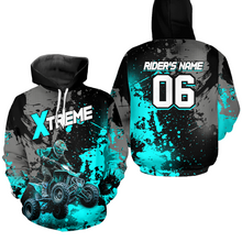 Load image into Gallery viewer, Custom ATV Motocross Hoodie Turquoise Upf30+ Extreme Quad Bike Off-Road Jersey Men Kid Mx Riding Hoodied NHN010