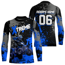 Load image into Gallery viewer, Custom Atv Motocross Shirt Blue UPF30+ Extreme Quad Bike Off-Road Jersey Men Kid Mx Riding Shirts NHN010
