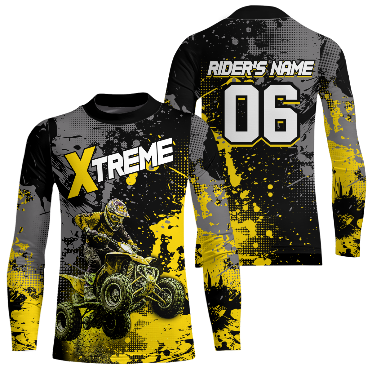 Custom Atv Motocross Shirt Yellow UPF30+ Extreme Quad Bike Off-Road Jersey Men Kid Mx Riding Shirts NHN010