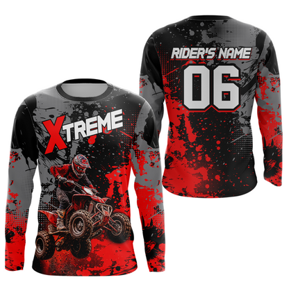 Custom Atv Motocross Shirt Red UPF30+ Extreme Quad Bike Off-Road Jersey Men Kid Mx Riding Shirts NHN010