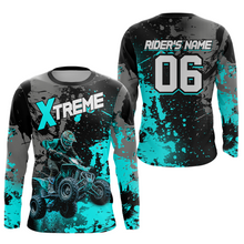 Load image into Gallery viewer, Custom Atv Motocross Shirt Turquoise UPF30+ Extreme Quad Bike Off-Road Jersey Men Kid Mx Riding Shirts NHN010