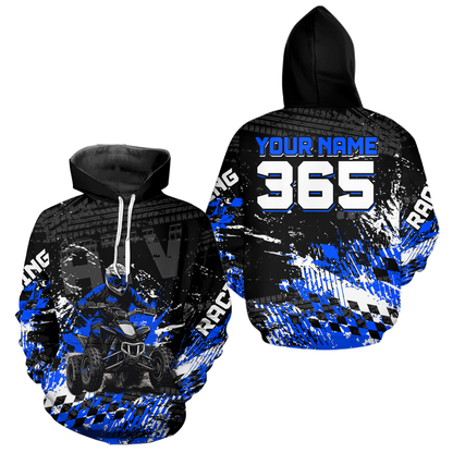 Custom Blue Atv Motocross Hoodie Upf30+ Quad Bike Shirt Extreme Racing Adult Youth Off-Road Quad Shirt NHN009