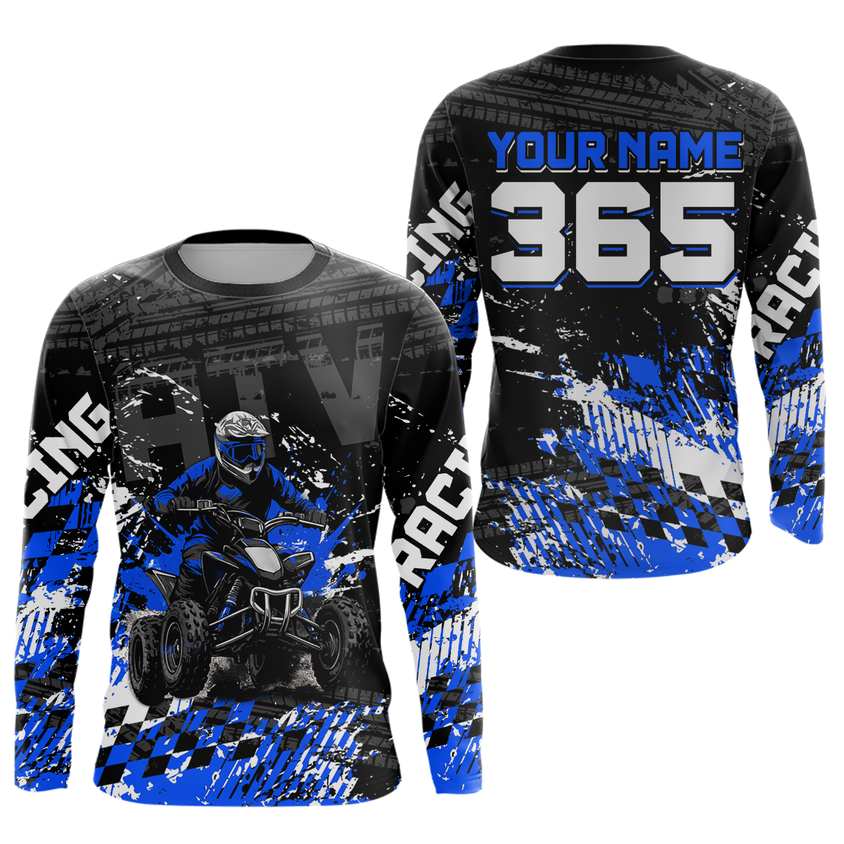 Custom Blue ATV Motocross Jersey Upf30+ Quad Bike Shirt Extreme Racing Adult Youth Off-Road Quad Shirt NHN009