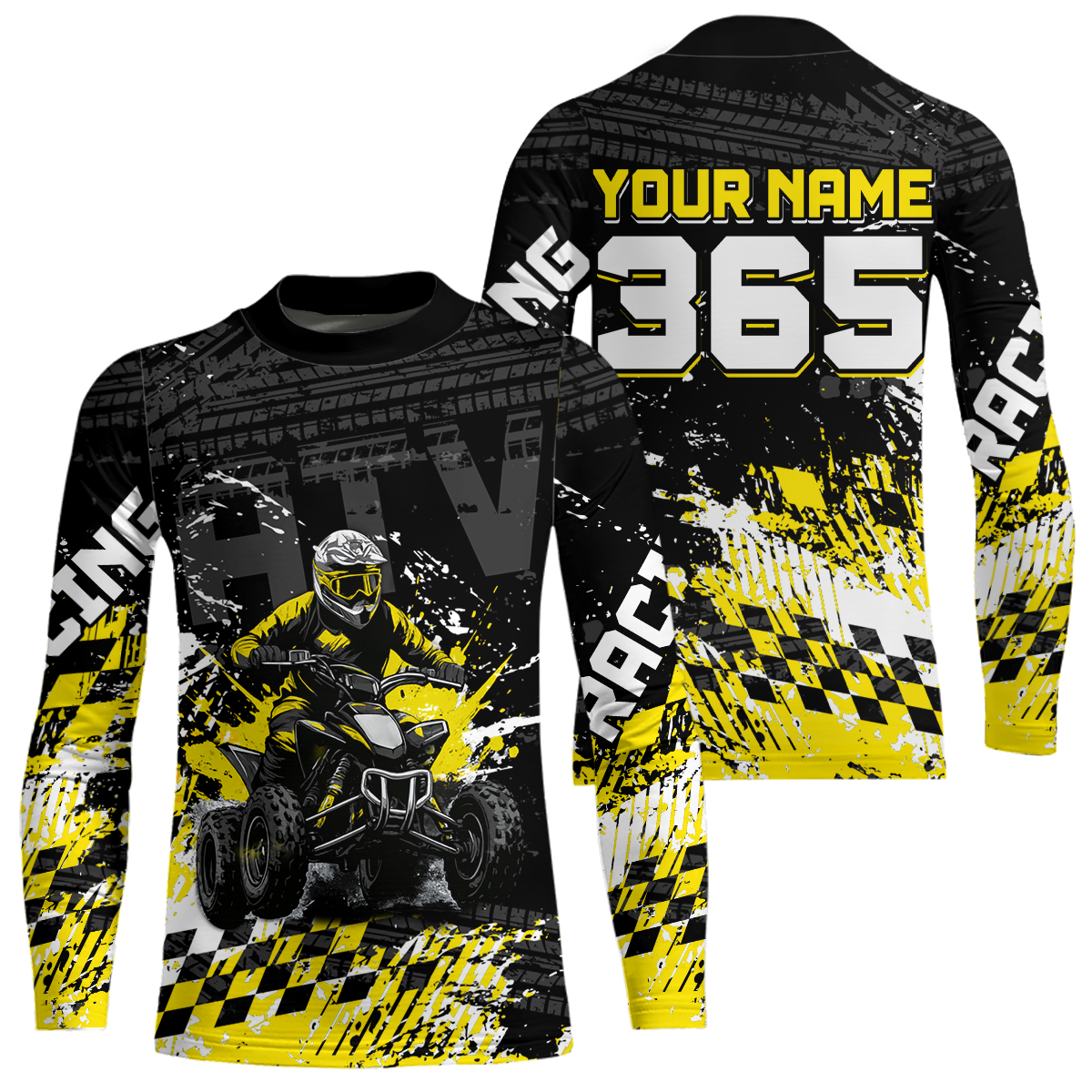 Custom Yellow ATV Motocross Jersey Upf30+ Quad Bike Shirt Extreme Racing Adult Youth Off-Road Quad Shirt NHN009