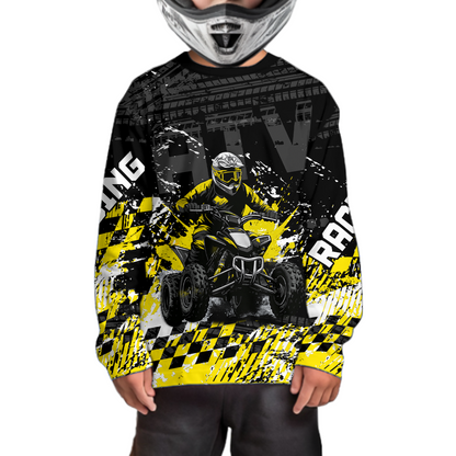 Custom Yellow ATV Motocross Jersey Upf30+ Quad Bike Shirt Extreme Racing Adult Youth Off-Road Quad Shirt NHN009