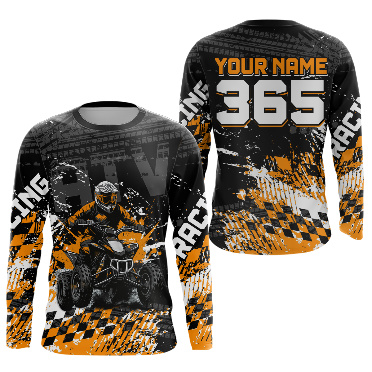 Custom Orange ATV Motocross Jersey Upf30+ Quad Bike Shirt Extreme Racing Adult Youth Off-Road Quad Shirt NHN009