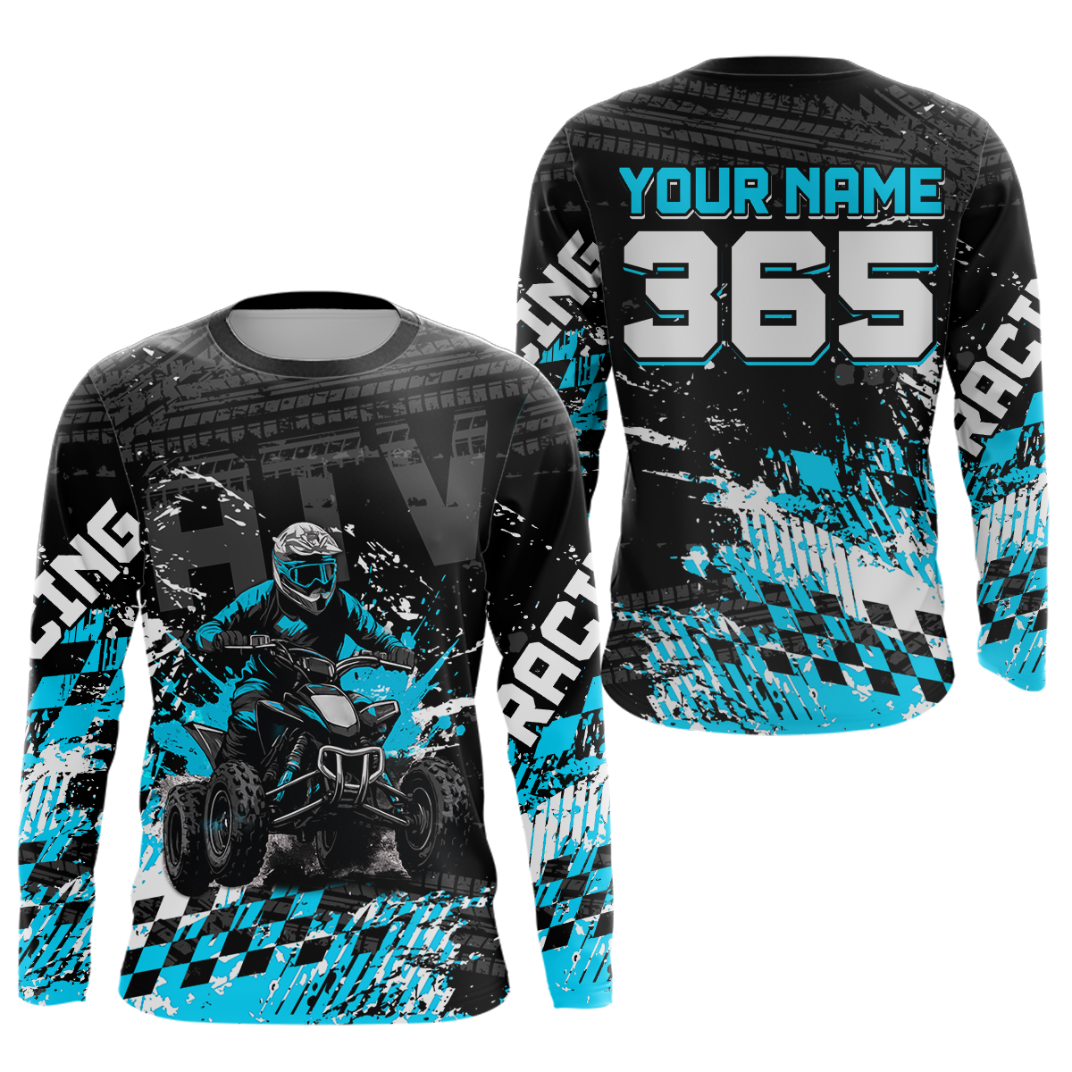 Custom Turquoise ATV Motocross Jersey Upf30+ Quad Bike Shirt Extreme Racing Adult Youth Off-Road Quad Shirt NHN009