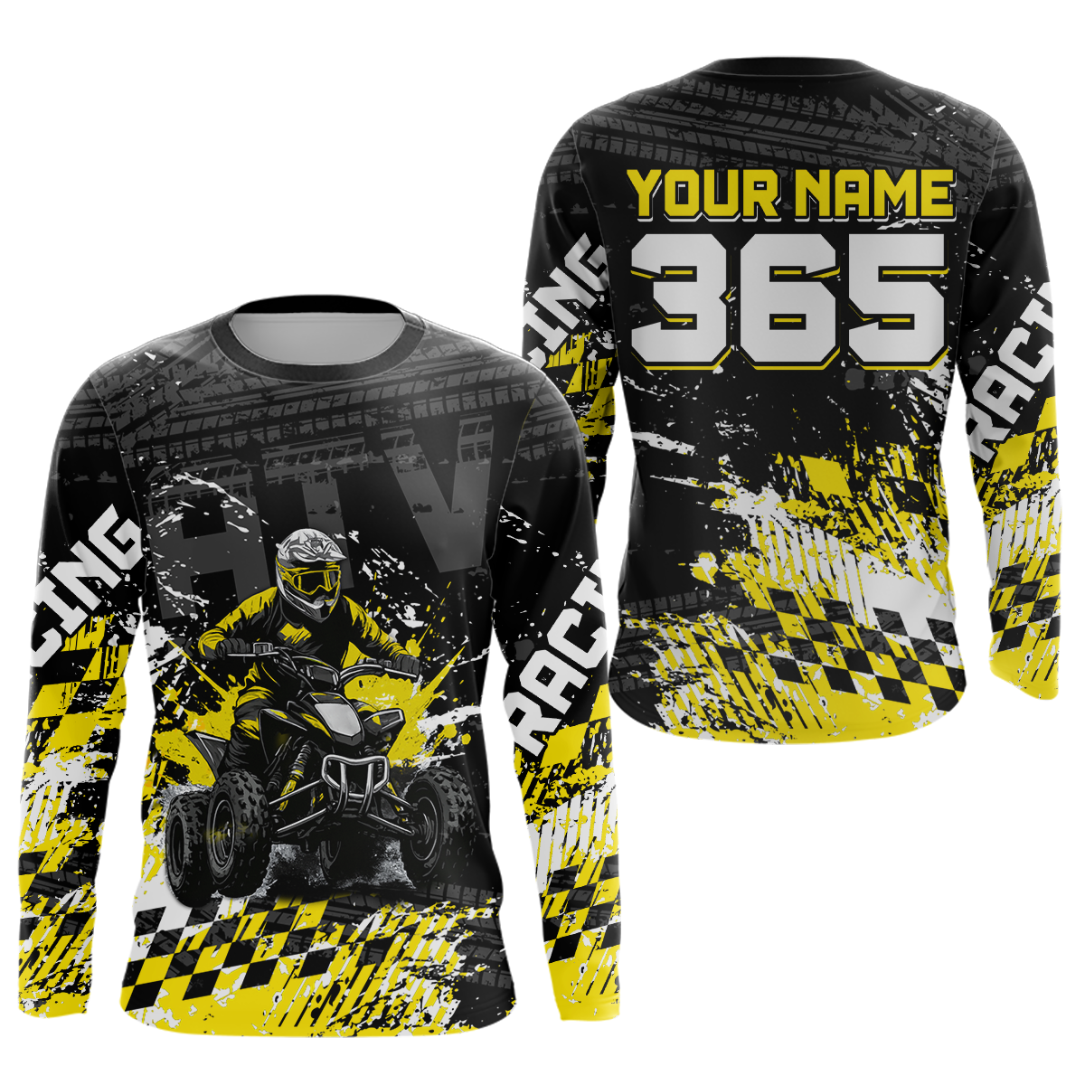 Custom Yellow ATV Motocross Jersey Upf30+ Quad Bike Shirt Extreme Racing Adult Youth Off-Road Quad Shirt NHN009