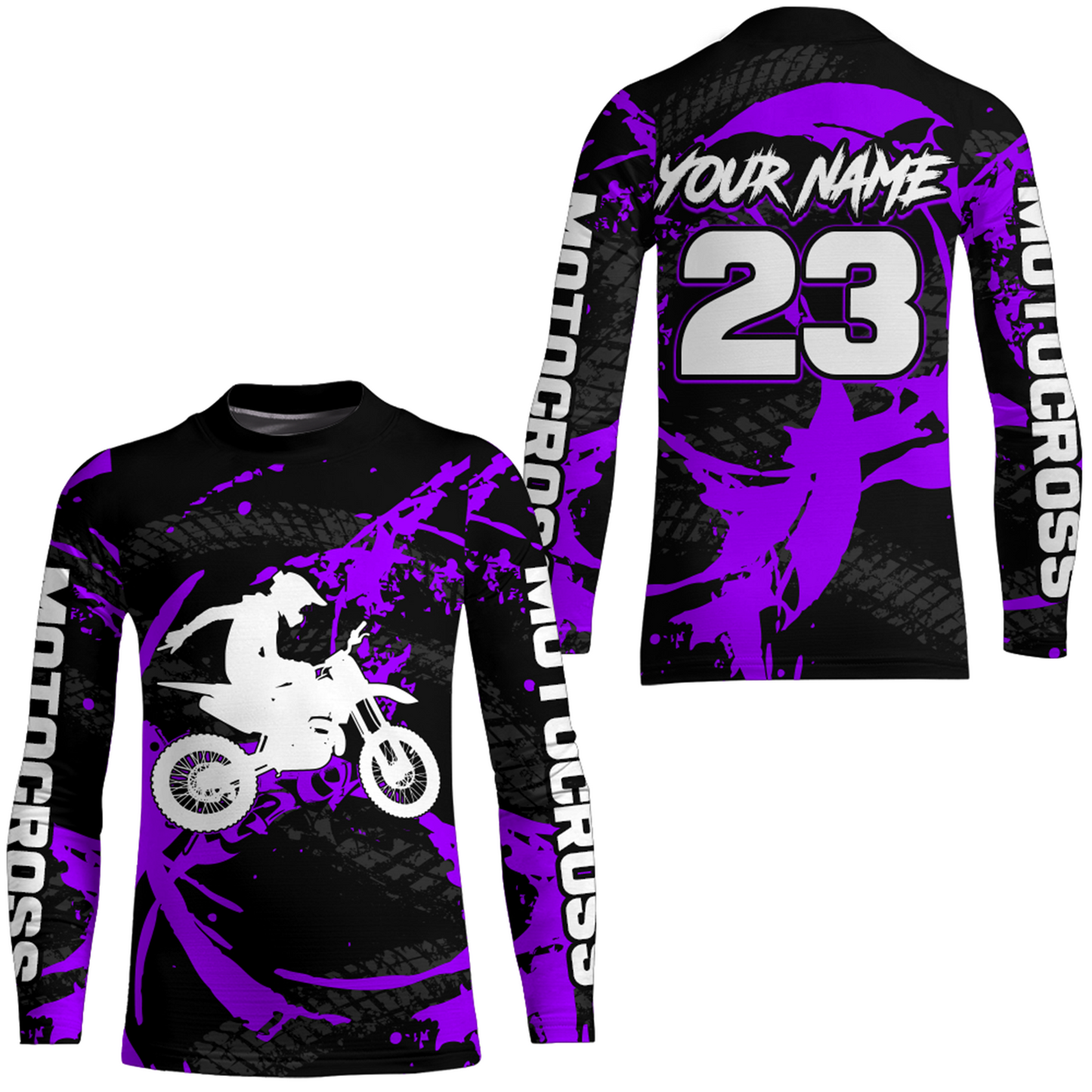 Custom Dirt Bike Jersey Purple Motocross Jersey Upf30+ Mens Women Racing Shirt| CTP28