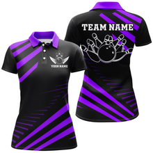 Load image into Gallery viewer, Purple Bowling Jersey Men And Women Custom Bowling Team Shirts Unisex Bowling Polo Quarter-zip CP26