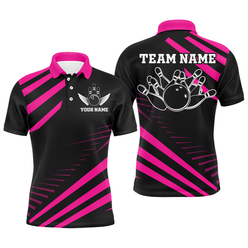 Pink Bowling Jersey Men And Women Custom Bowling Team Shirts Unisex Bowling Polo Quarter-zip CP26