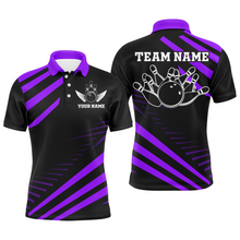 Load image into Gallery viewer, Purple Bowling Jersey Men And Women Custom Bowling Team Shirts Unisex Bowling Polo Quarter-zip CP26
