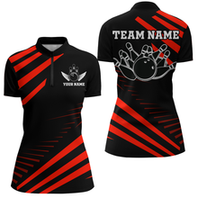 Load image into Gallery viewer, Red Bowling Jersey Men And Women Custom Bowling Team Shirts Unisex Bowling Polo Quarter-zip CP26