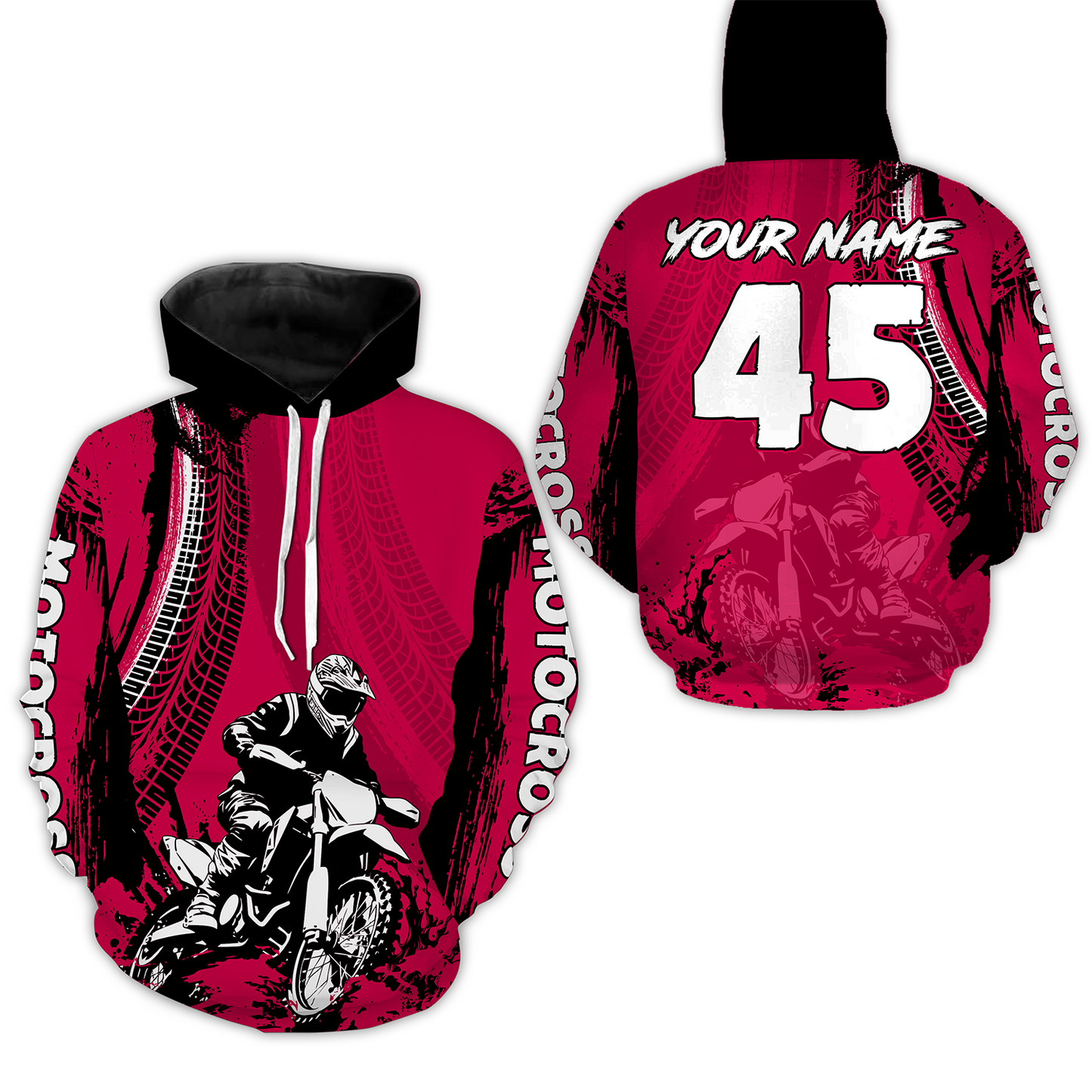 Adult&Kid Pink Custom Motocross Jersey UPF30+ MX Racing Biker Off-road Dirt Bike Racewear| CTP65