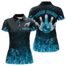 Load image into Gallery viewer, Blue Flame Bowling Jersey Men And Women Custom Bowling Shirts Unisex Polo Bowling Team Shirt CP21