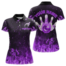 Load image into Gallery viewer, Purple Flame Bowling Jersey Men And Women Custom Bowling Shirts Unisex Polo Bowling Team Shirt CP21