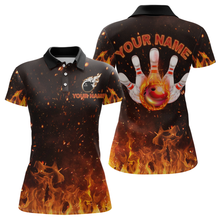 Load image into Gallery viewer, Orange Flame Bowling Jersey Men And Women Custom Bowling Shirts Unisex Polo Bowling Team Shirt CP21