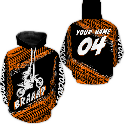 Custom Dirt Bike Jersey Orange Motocross Jersey Upf30+ Mens Women Racing Shirt| CTP27