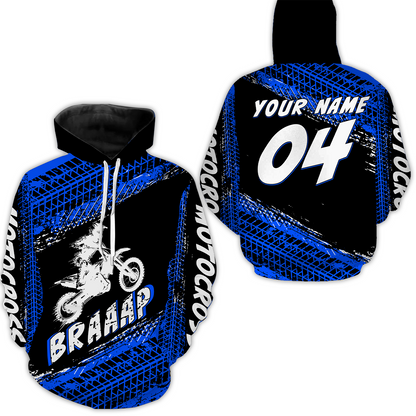 Custom Dirt Bike Jersey Blue Motocross Jersey Upf30+ Mens Women Racing Shirt| CTP27