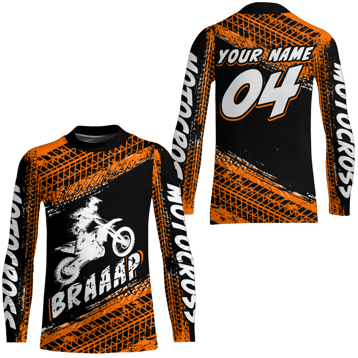 Custom Dirt Bike Jersey Orange Motocross Jersey Upf30+ Mens Women Racing Shirt| CTP27