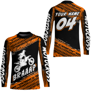 Custom Dirt Bike Jersey Orange Motocross Jersey Upf30+ Mens Women Racing Shirt| CTP27