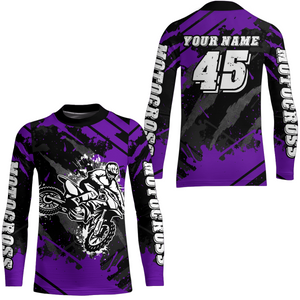 Custom Purple Motocross Jersey for Men Women Upf30+ Dirt Bike Shirt Motorcycle Jersey| CTP101