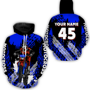 Custom Blue Motocross Jersey for Men Women Upf30+ Dirt Bike Shirt Racing Jersey| CTP102
