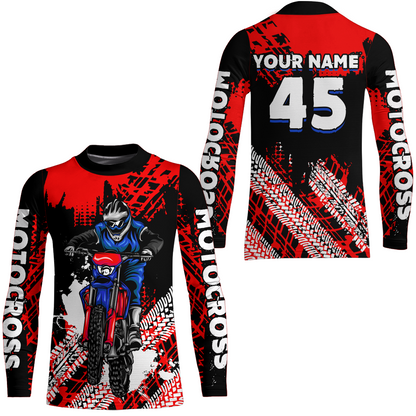Custom Red Motocross Jersey for Men Women Upf30+ Dirt Bike Shirt Racing Jersey| CTP102
