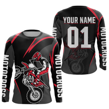 Load image into Gallery viewer, Adult &amp; Kid Custom Red and Black Motocross Jersey Dirt Bike Shirt Motorcycle Jersey Team Shirt MX Jersey| CTP106