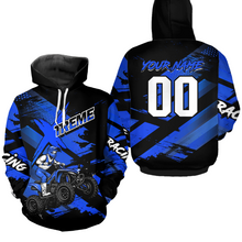 Load image into Gallery viewer, Personalized Atv Motocross Hoodie For Adult&amp;Kid Upf30+ Blue Quad Bike Shirt Off-Road Atv Mx Racing NHN012