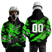 Load image into Gallery viewer, Personalized Atv Motocross Hoodie For Adult&amp;Kid Upf30+ Green Quad Bike Shirt Off-Road Atv Mx Racing NHN012
