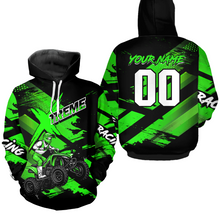 Load image into Gallery viewer, Personalized Atv Motocross Hoodie For Adult&amp;Kid Upf30+ Green Quad Bike Shirt Off-Road Atv Mx Racing NHN012