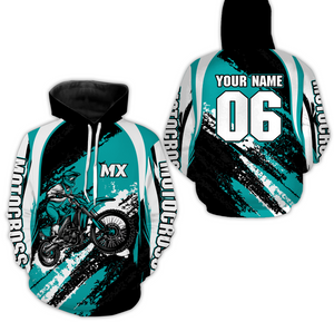 Custom Motocross Jersey Turquoise Dirt Bike Clothes Upf30+ Mens Women Motorcycle Jersey| CTP59