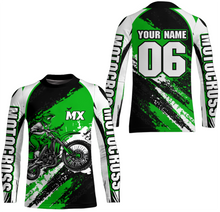 Load image into Gallery viewer, Custom Motocross Jersey Green Dirt Bike Clothes Upf30+ Mens Women Motorcycle Jersey| CTP59