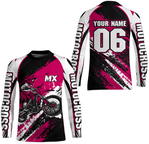Custom Motocross Jersey Pink Dirt Bike Clothes Upf30+ Mens Women Motorcycle Jersey| CTP59