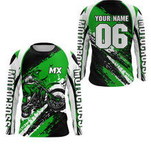 Load image into Gallery viewer, Custom Motocross Jersey Green Dirt Bike Clothes Upf30+ Mens Women Motorcycle Jersey| CTP59