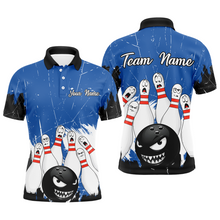 Load image into Gallery viewer, Blue Bowling Jersey Men And Women Custom Funny Bowling Shirts Unisex Polo Bowling Team Shirt CP15