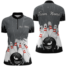 Load image into Gallery viewer, Grey Bowling Jersey Men And Women Custom Funny Bowling Shirts Unisex Polo Bowling Team Shirt CP15