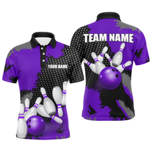 Load image into Gallery viewer, Purple Bowling Jersey Men Women Custom Bowling Team Shirts Unisex Bowling Polo Quarter-zip CP27