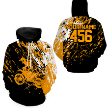 Load image into Gallery viewer, Custom Dirt Bike Hoodie Orange Motocross Hoodie Mens Women Motocross Hooded Jersey| CTP20