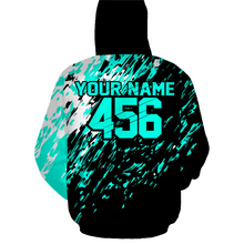 Load image into Gallery viewer, Custom Dirt Bike Hoodie Turquoise Motocross Hoodie Mens Women Motocross Hooded Jersey| CTP20