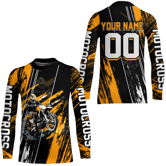 Adult&Kid Orange Dirt Bike Jersey Motocross Jersey Upf30+ Custom Mens Women Off-Road Jersey| CTP05