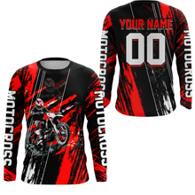 Load image into Gallery viewer, Adult&amp;Kid Red Dirt Bike Jersey Motocross Jersey Upf30+ Custom Mens Women Off-Road Jersey| CTP05